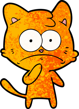 bir insan tarafından çizilmiş sinirli bir kedi.