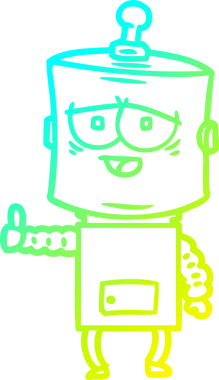 Bir insan tarafından çizilmiş soğuk gradyan robot çizimi