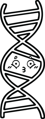 Bir insan tarafından çizilmiş bir DNA ipliğinin çizgi çizimi