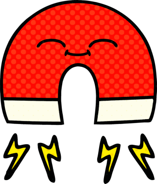 bir insan tarafından çizilmiş bir mıknatısın çizgi roman tarzı