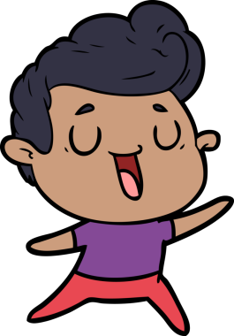 Bir insan tarafından çizilmiş mutlu çizgi film adamı.