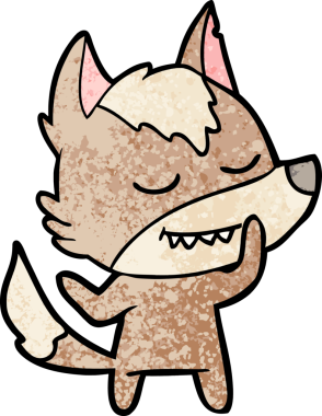 Bir insan tarafından çizilmiş dost canlısı bir kurt.