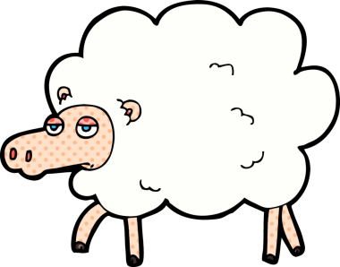 bir insan tarafından çizilmiş koyun çizgi filmi