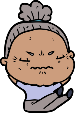 Çizgi film bir insan tarafından çizilmiş yaşlı bir kadın tarafından rahatsız edildi.