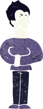 Bir insan tarafından çizilmiş bir vampir çizgi filmi.