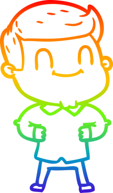 Bir insan tarafından çizilmiş gökkuşağı gradyan çizgi çizimi.