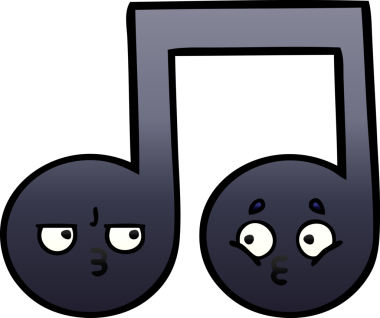 Bir insan tarafından çizilmiş bir notanın gölgelenmiş karikatürü