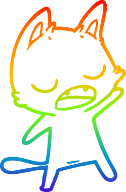 gökkuşağı gradyan çizimi bir insan tarafından çizilmiş konuşan kedi çizgi filmi