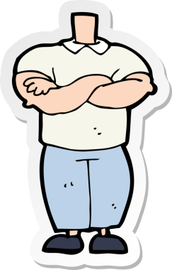 Bir insan tarafından çizilmiş bir karikatür çıkartması.