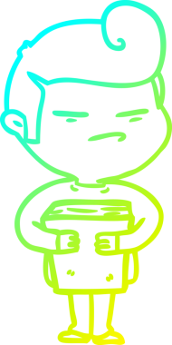 Bir insan tarafından çizilmiş, moda saç kesimli, karikatür çizen havalı bir adam.