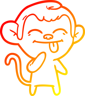 Bir insan tarafından çizilmiş komik çizgi maymun çizimi.