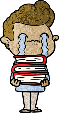 Bir insan tarafından çizilmiş ağlayan çizgi film adamı.