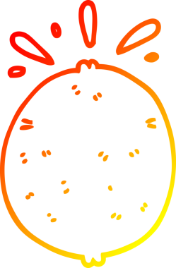 Bir insan tarafından çizilmiş limon karikatürünün sıcak çizgi çizimi