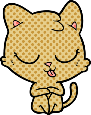 Bir insan tarafından çizilmiş çizgi film kedisi.