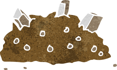 Bir insan tarafından çizilmiş moloz yığını.