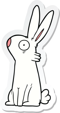 Bir insan tarafından çizilmiş bir karikatür çıkartması.