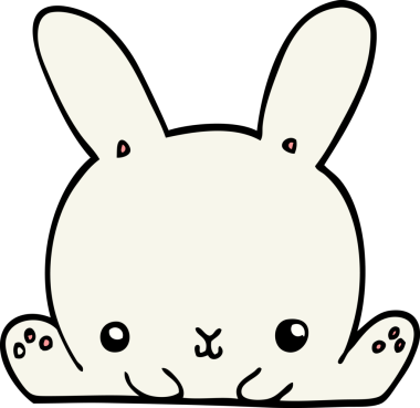 Bir insan tarafından çizilmiş çizgi film tavşanı