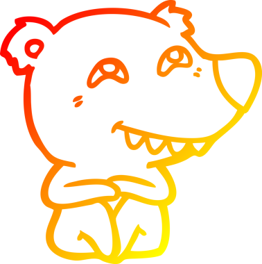 Bir insan tarafından çizilmiş dişleri gösteren bir kutup ayısının sıcak çizgi çizimi