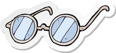 Bir insan tarafından çizilmiş bir çizgi film gözlüğünün çıkartması.