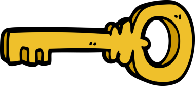 Bir insan tarafından çizilmiş altın karalama anahtarı.