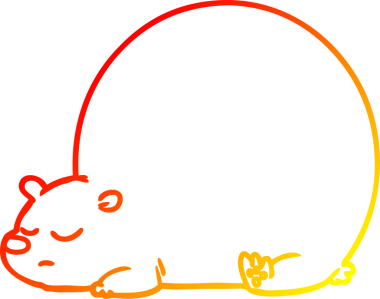 Bir insan tarafından çizilen çizgi film ayısının sıcak çizgi çizimi