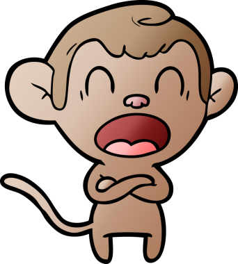 Bir insan tarafından çizilmiş bağıran çizgi maymun.