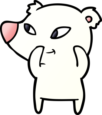 Bir insan tarafından çizilmiş kutup ayısı karikatürü