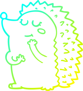 Bir insan tarafından çizilen kirpinin soğuk gradyan çizimi.