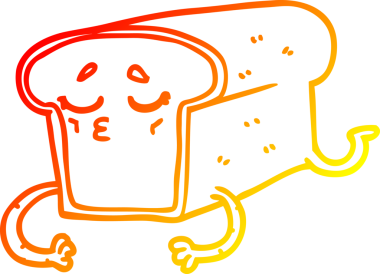 Bir insan tarafından çizilmiş bir somun ekmeğin sıcak çizgi çizimi