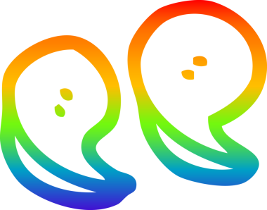 bir insan tarafından çizilmiş bir karikatür tırnak işareti çizimi