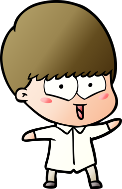 Bir insan tarafından çizilmiş mutlu çocuk çizgi filmi.