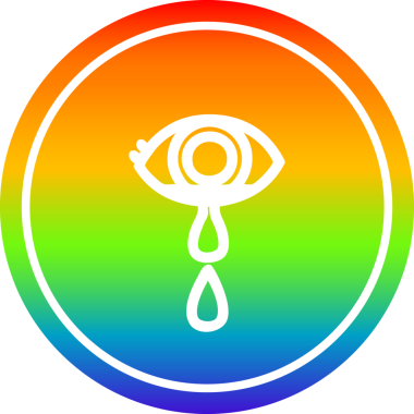 Ağlayan göz yuvarlak simgesi gökkuşağı gradyan bir insan tarafından çizilmiş.