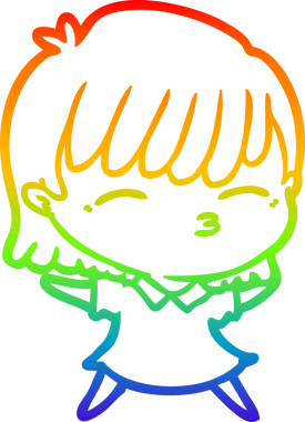 gökkuşağı gradyan çizimi bir insan tarafından çizilmiş bir karikatür kadın