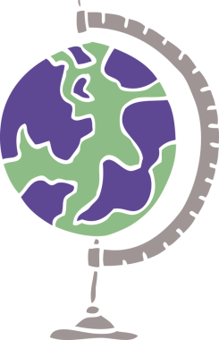 Bir insan tarafından çizilmiş bir dünya küresi karalaması.