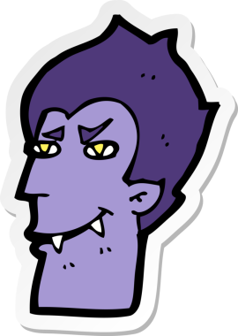 Bir insan tarafından çizilmiş vampir suratının çıkartması.