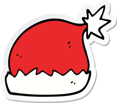 Bir insan tarafından çizilmiş bir Noel Baba şapkasının çıkartması.