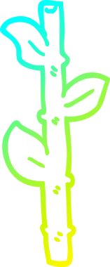 Bir insan tarafından çizilmiş bir bambu çizgi filminin soğuk gradyan çizimi