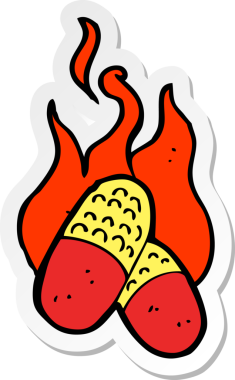 Bir insan tarafından çizilmiş ateş sembolünün çıkartması.