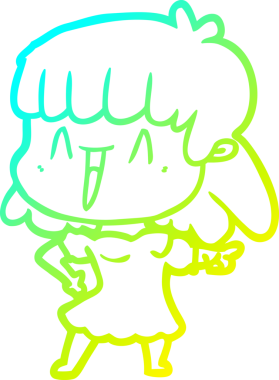 Bir insan tarafından çizilmiş bir karikatür kadın çizimi.