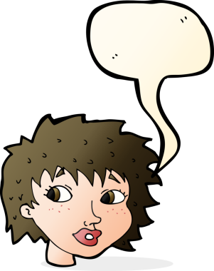 Bir insan tarafından çizilmiş konuşma balonlu bir karikatür.