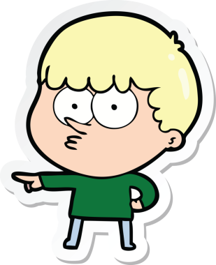 Bir insan tarafından çizilmiş çizgi film karakteri.