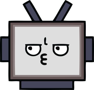 Bir insan tarafından çizilmiş güzel bir robot kafası karikatürü.