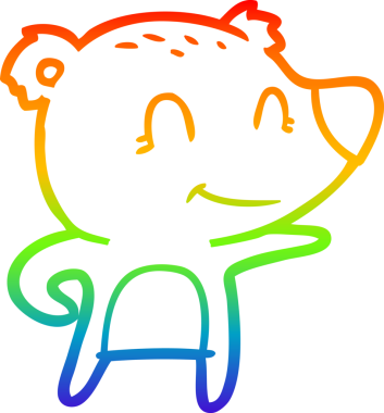 gökkuşağı gradyan çizgisi bir insan tarafından çizilmiş dost bir ayı çizgi