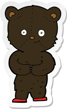 Bir insan tarafından çizilmiş oyuncak ayı yavrusunun çıkartması.