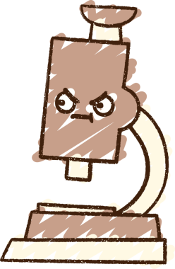 Bir insan tarafından çizilmiş mikroskop Tebeşiri