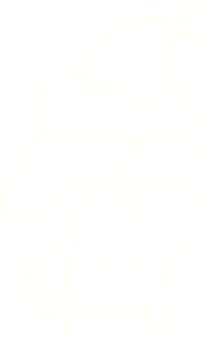 Bir insan tarafından çizilen Noel Köpeği Tebeşiri