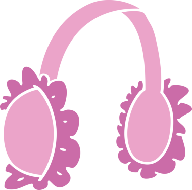 Bir insan tarafından çizilmiş pembe kulaklık karalamaları.