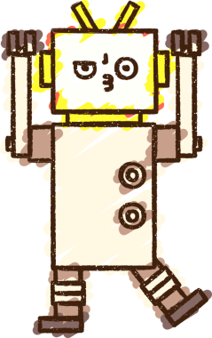 Bir insan tarafından çizilen robot tebeşiri.