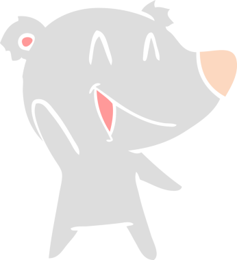 Gülen ayı düz renkli çizgi film bir insan tarafından çizildi.