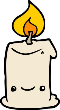 bir insan tarafından çizilmiş çizgi film mumu